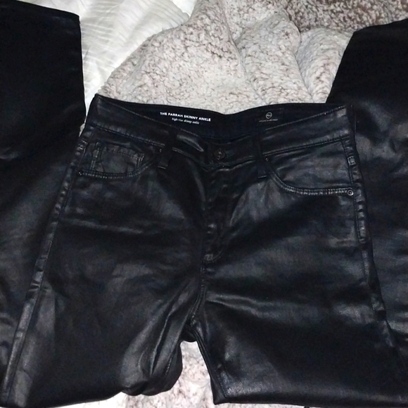 AG Farrah Skinny Ankle Black Coated Pants - Picture 5 of 7